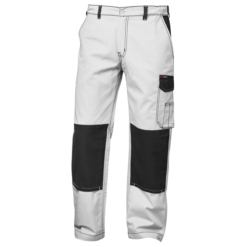 Craftland 22466 MONS Twill work trousers modern white/black