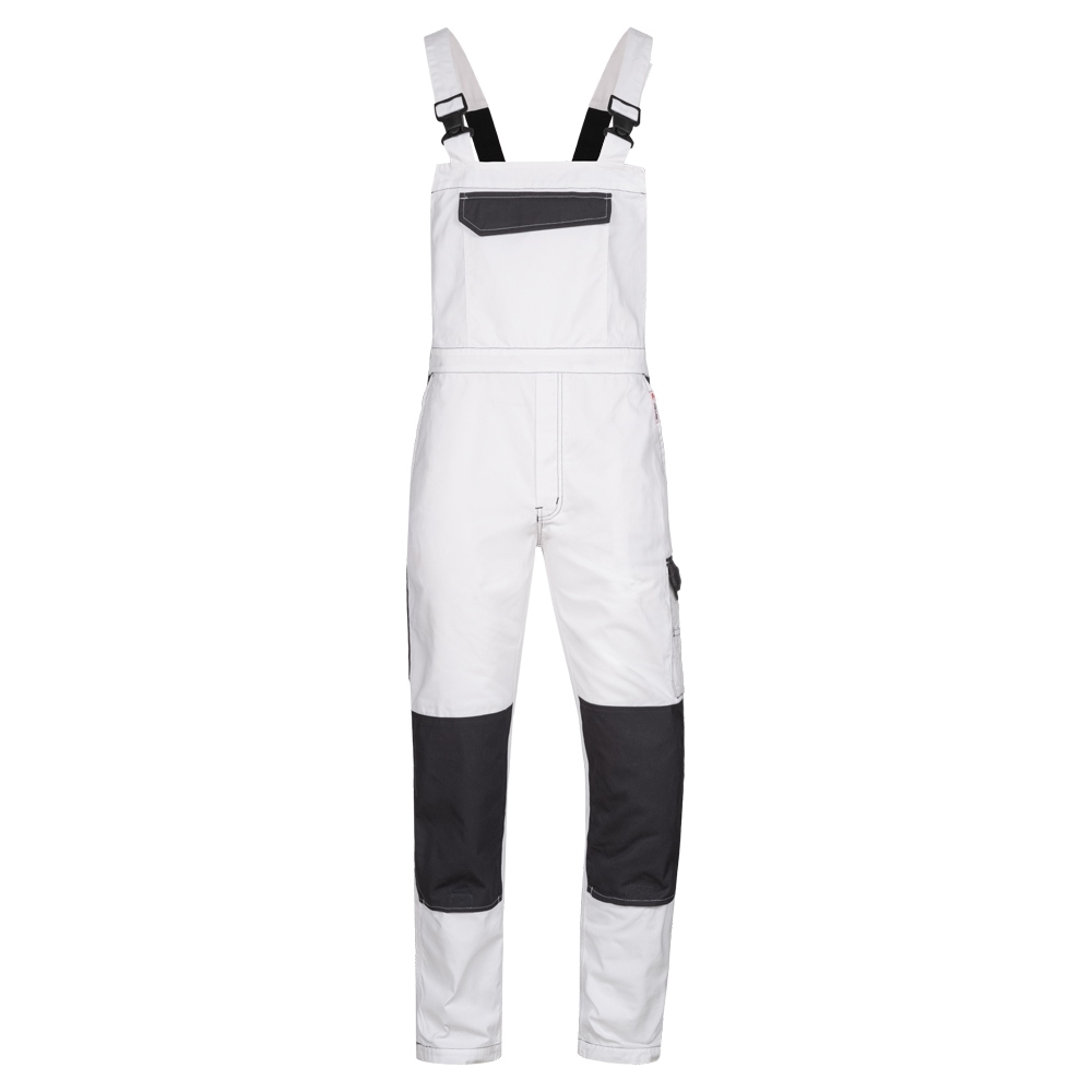 Twill Work Bib and Brace Overalls white/grey, Craftland 22476 HOTTON