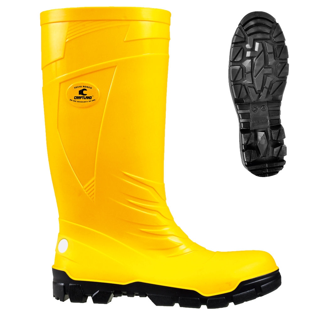 Craftland 35310 RONCO PVC Safety boots modern fit yellow S5 37-50