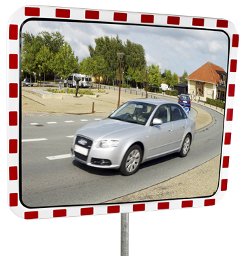 Dancop TM AC Traffic mirror acrylic white/red reflectors