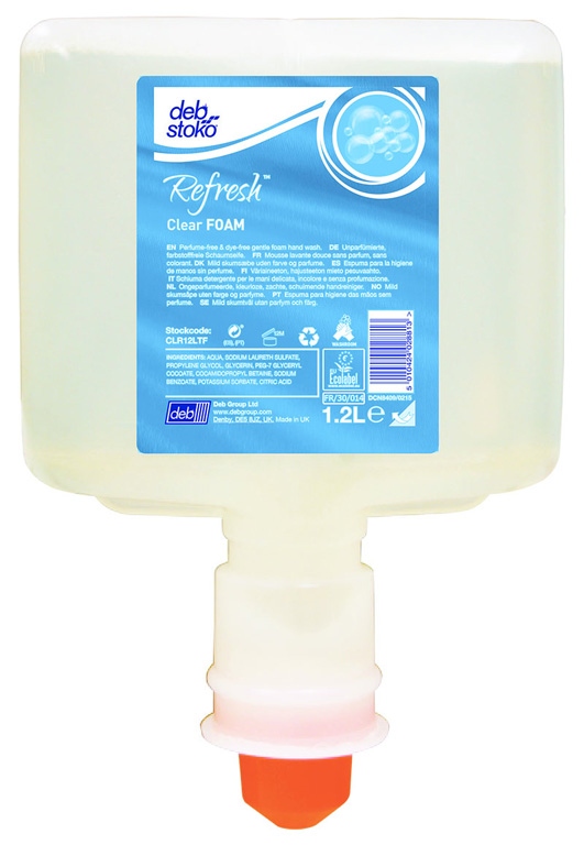Deb CLR12LTF Clear Foam Pure gentle foam hand wash 1,2l cartridge