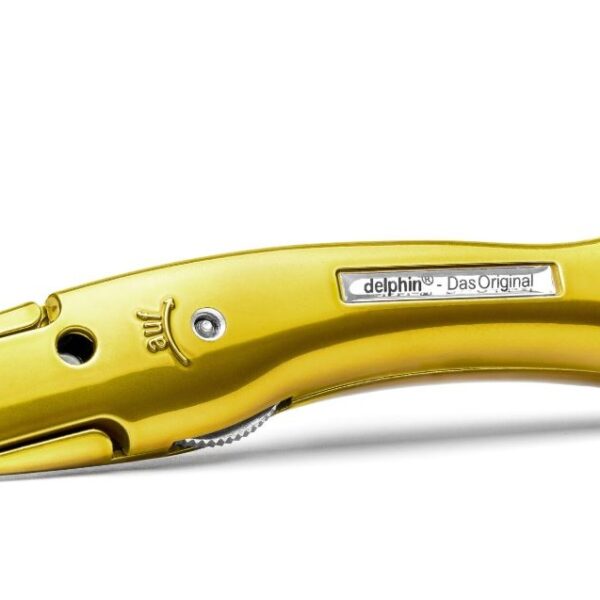 Delphin K-1-CGO Universal carpet Knife Candy Gold with black quiver