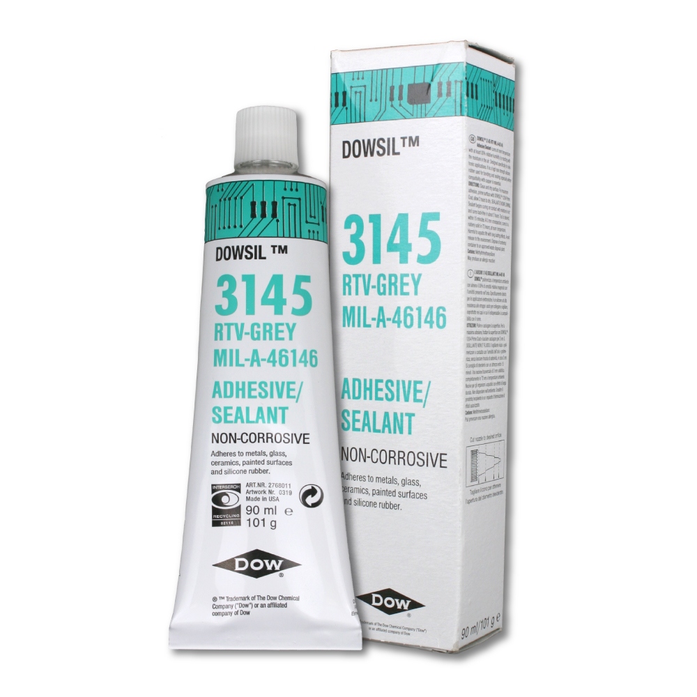 Dowsil 3145 RTV silicone adhesive sealant MIL-A-46146 grey 90ml tube