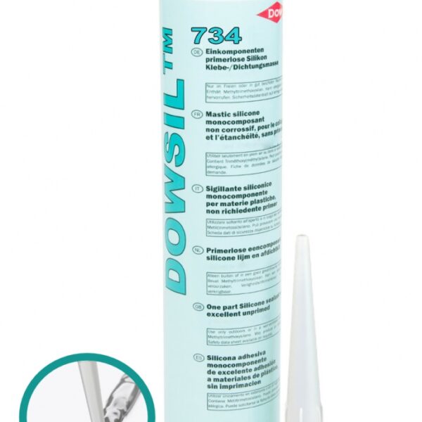Dowsil 734 Flowable RTV silicone adhesive sealant clear 310ml