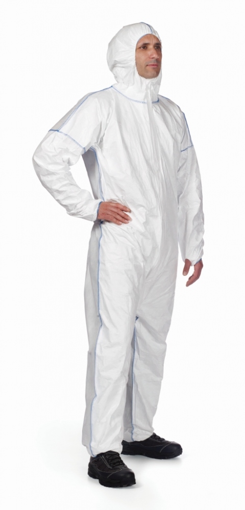 Tyvek® 400 DualFinish Protection suit with hood white Cat. III Type 5/