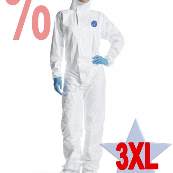 Tyvek 500 Labo Protection Coverall white cat.3 type 5B+6B, size 3XL