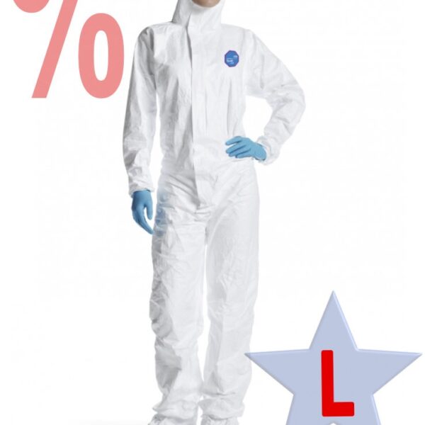 Tyvek 500 Labo Protection Coverall white cat.3 type 5B+6B, size L