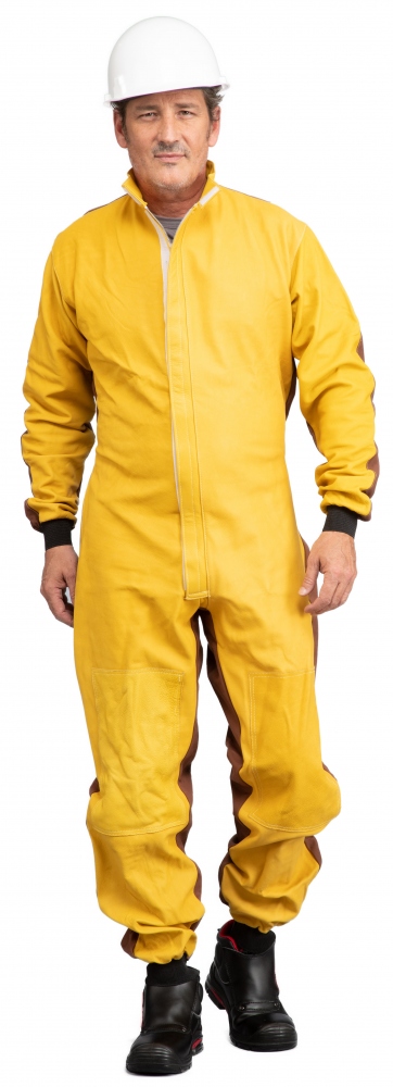 ELMAR 2809 Leather protective suit for sandblasting white