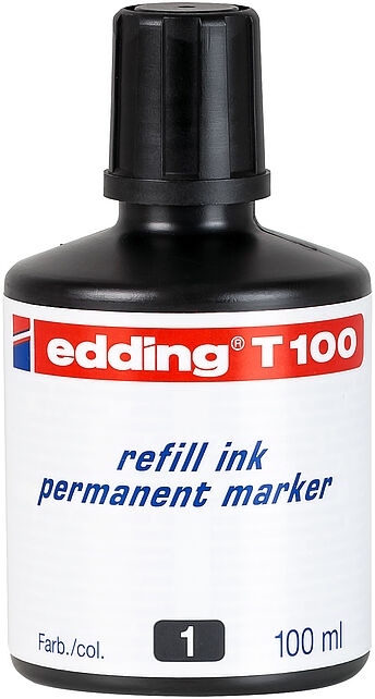 Edding T 100 refill ink permanent marker 100 ml black