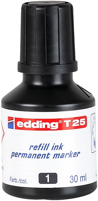 Edding T 25 refill ink permanent marker 30 ml black