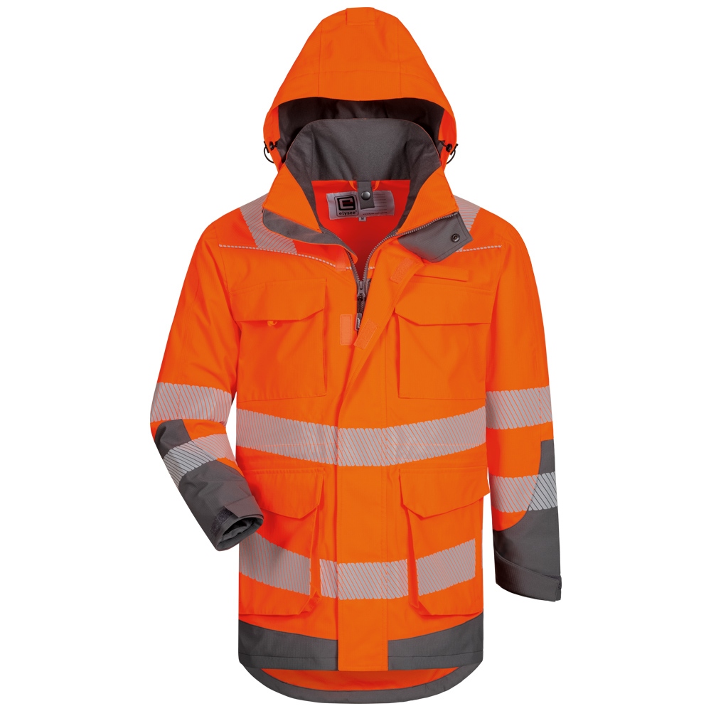High visibility parka ISO 20471 cl. 3 orange/grey XS-4XL, Elysee 22431