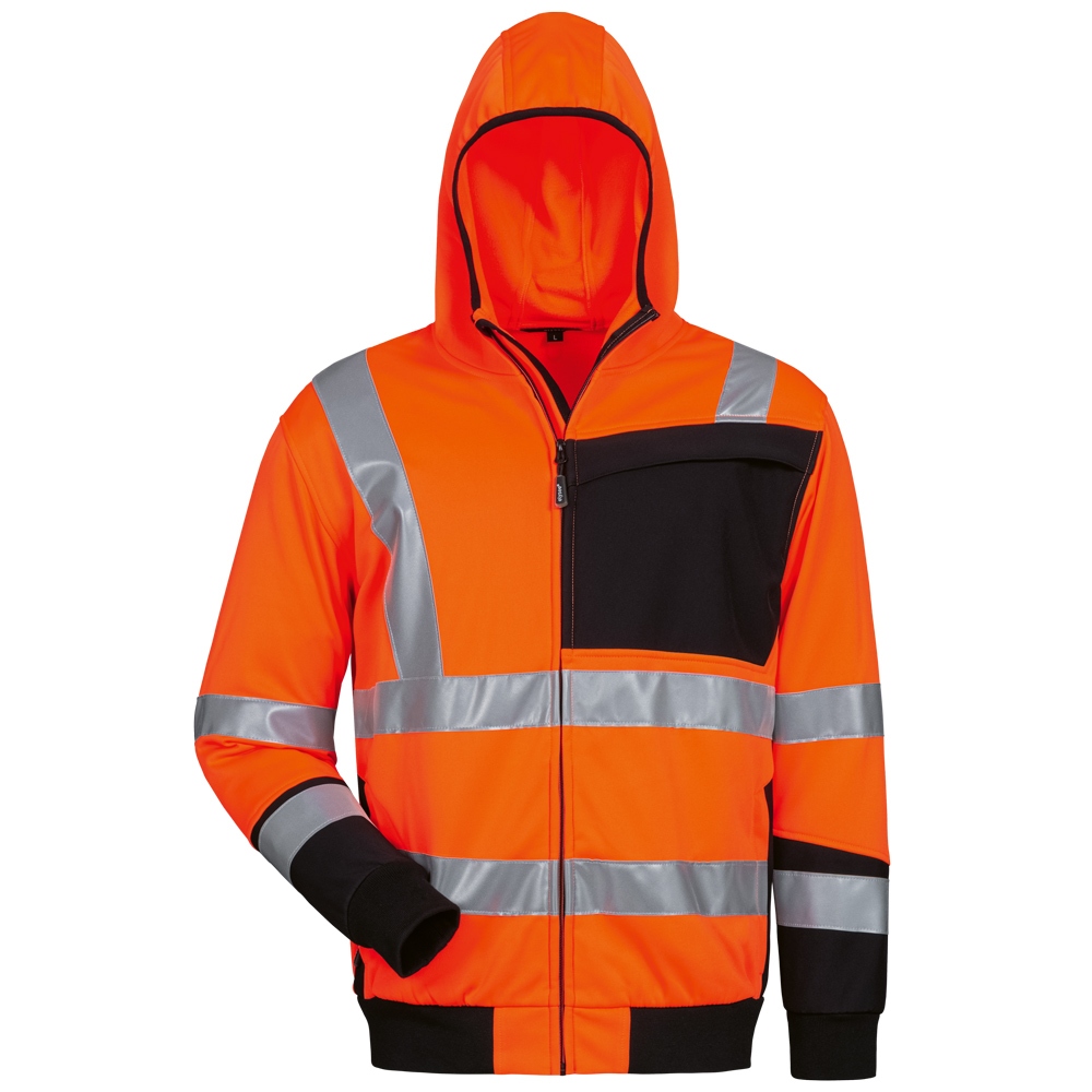 Elysee 22608 JANTO Hooded high-vis Sweat jacket orange/black