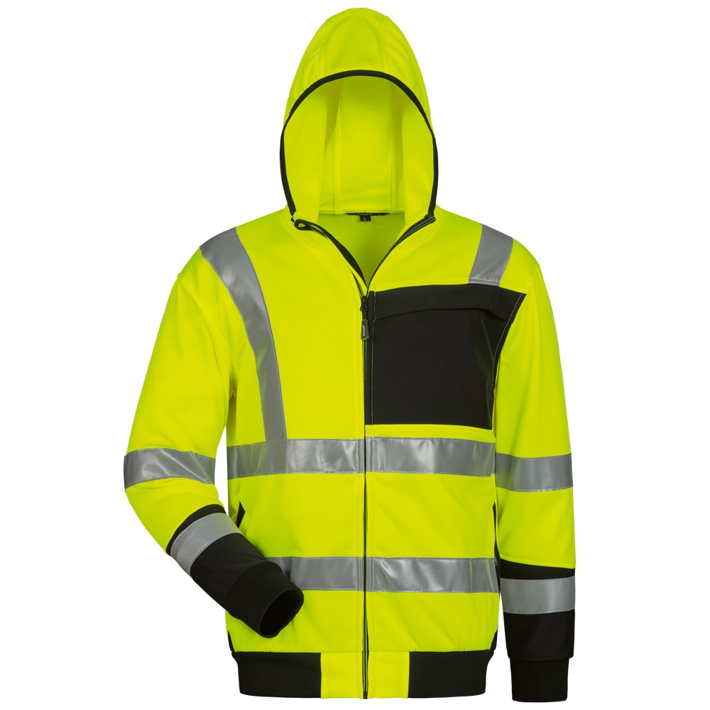 Elysee 22609 BERNARDINO Hooded High-vis sweat jacket yellow/black