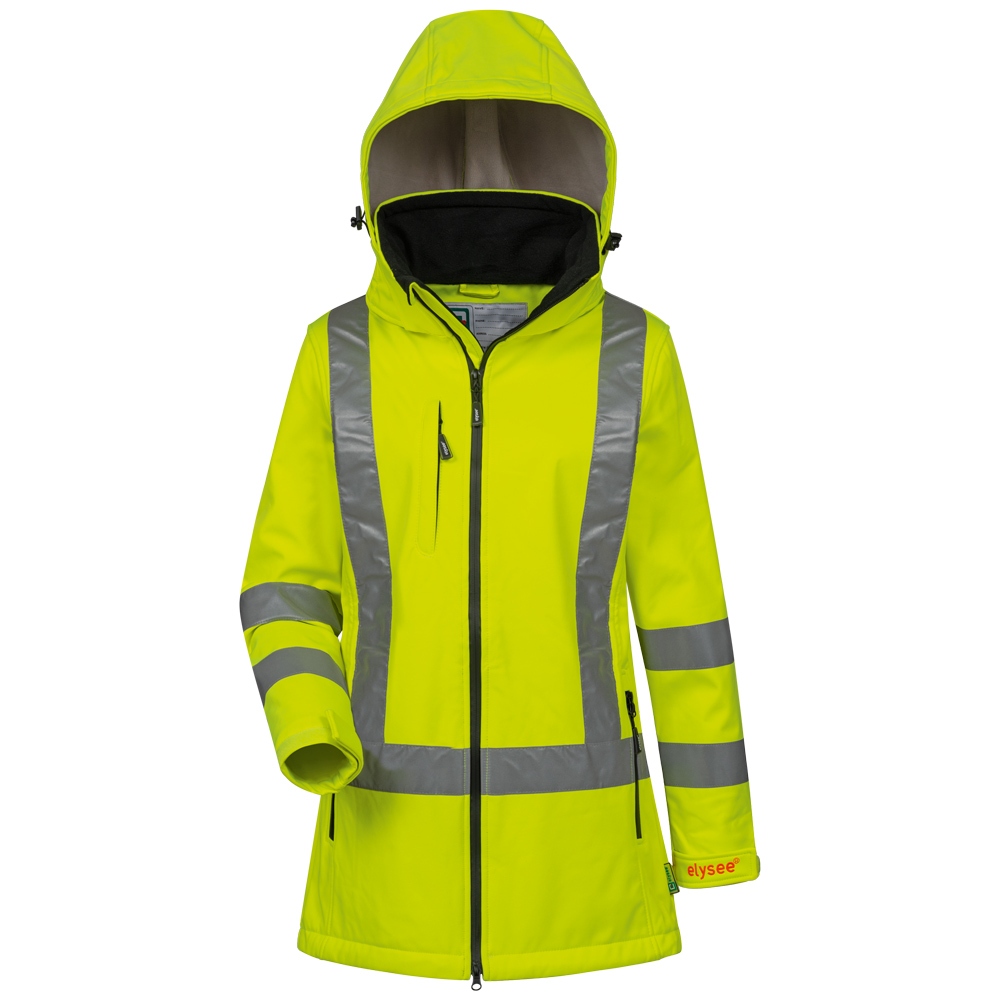 Elysee 22742 EMMA high-Vis Softshell Jacket with hood for women yellow