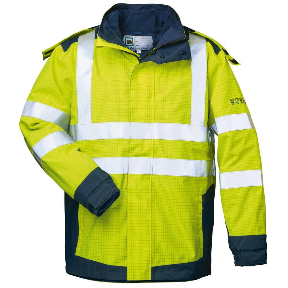 Multi-norm Hi Vis Jacket 3-in-1 convertible yellow/navy, Elysee 23415