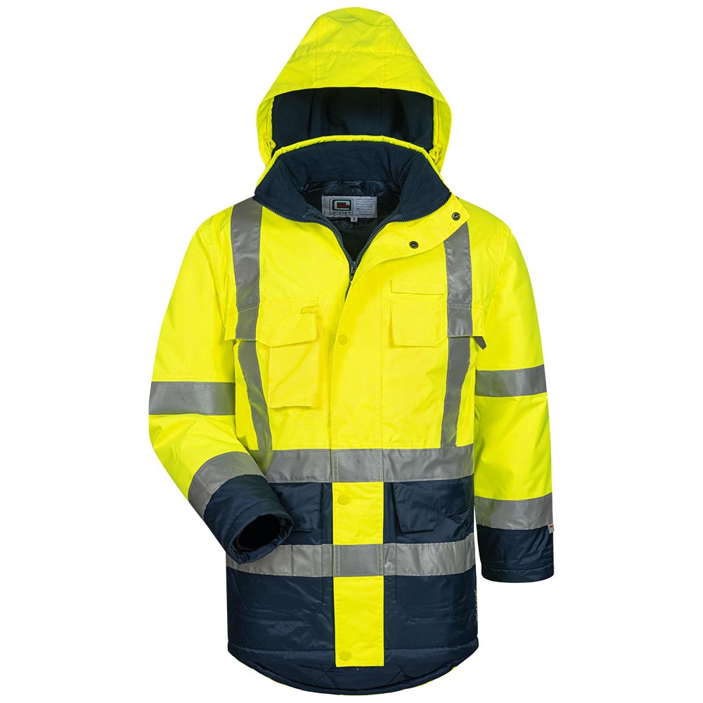 Hi-Visibility Winter Parka Jacket yellow/navy blue XS-3XL, Elysee 2342
