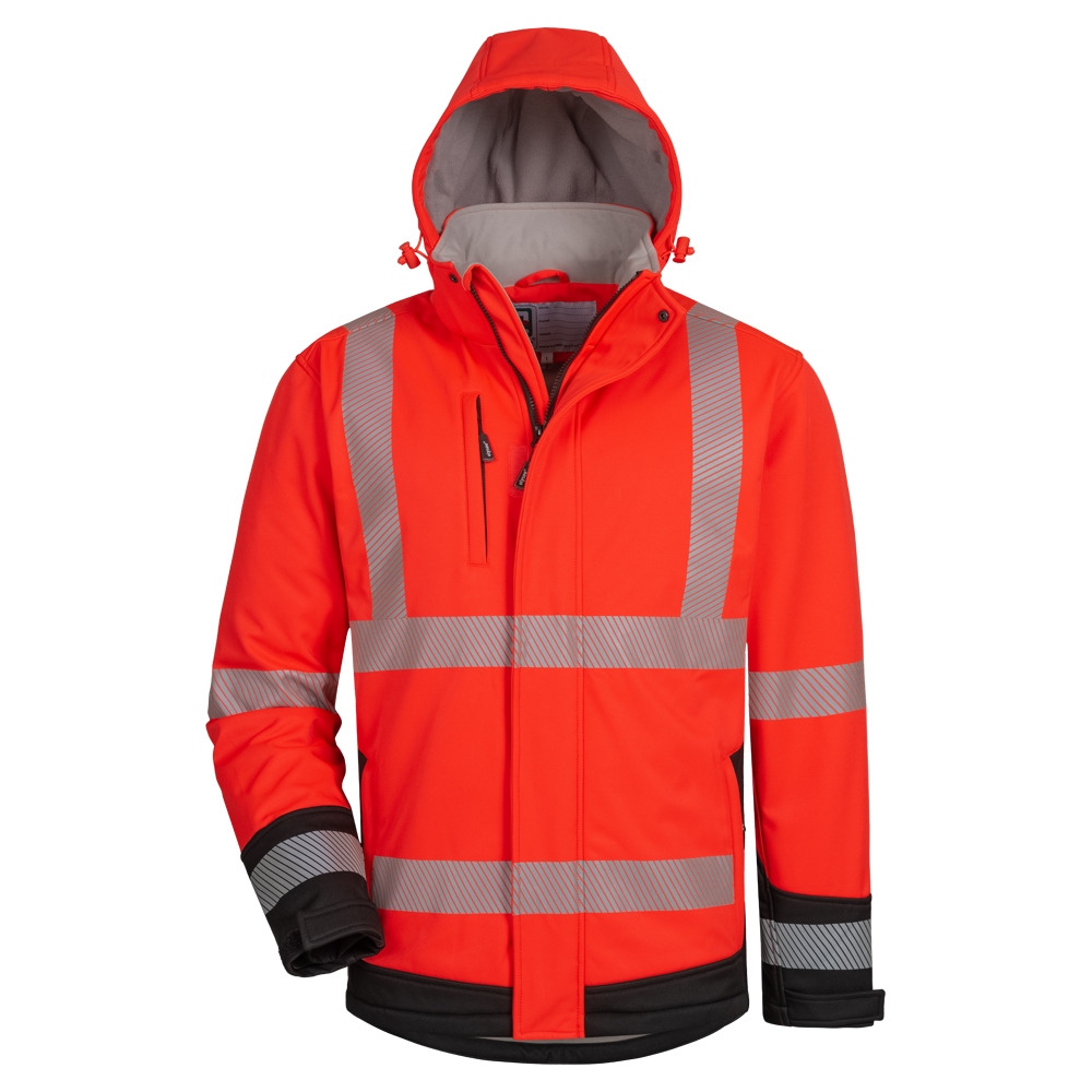 Winter Hi Vis Softshell Jacket 3-in-1 red/black S-4XL, Elysee 23435