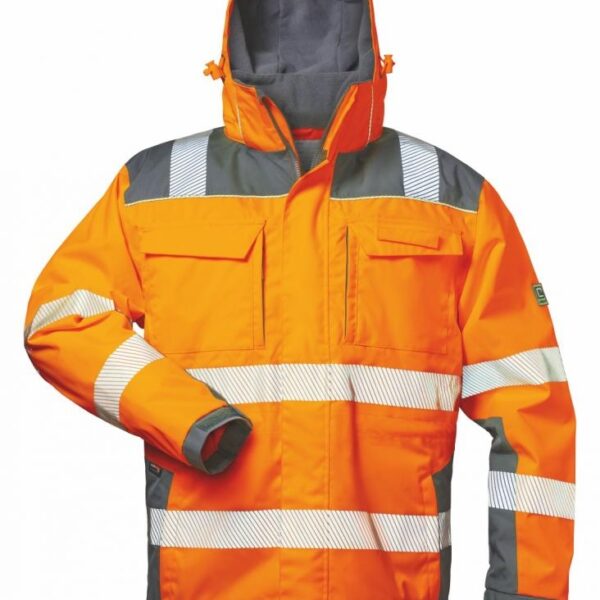 Convertible Hi Vis Winter Jacket 2-in-1 orange/gray S-4XL, Elysee23439