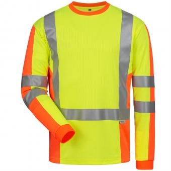 High visibility long-sleeved polo shirt yellow/orange, Elysee 23455