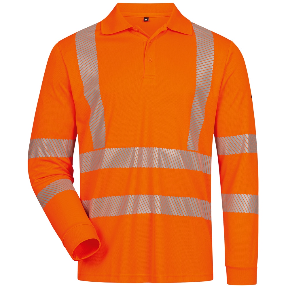 High visibility long sleeve Polo-Shirt orange S-4XL, Elysee 23498