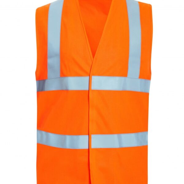 Flame retardant high visibility vest FR orange S-4XL, Safestyle 23506