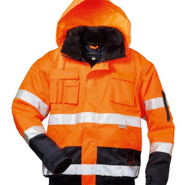 Hi Vis Bomber Jacket 4-in-1 waterproof orange/navy S-4XL, Elysee 23559
