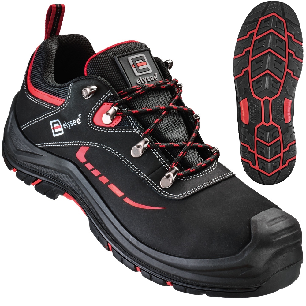 Elysee 34321 DIMARO black / red low Safety Shoes S3S HRO SR FO