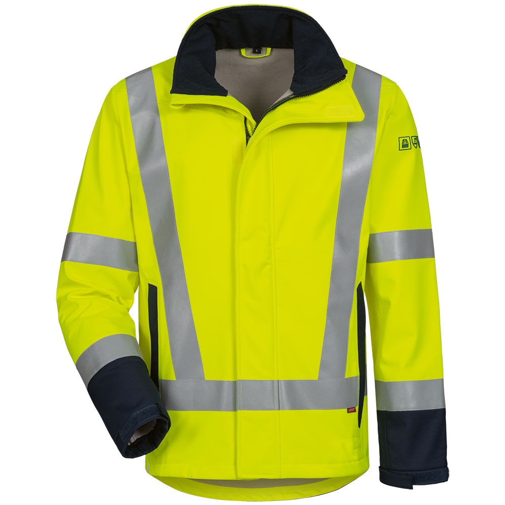 Elysee 23404 Multinorm high visibility softshell jacket yellow/navy