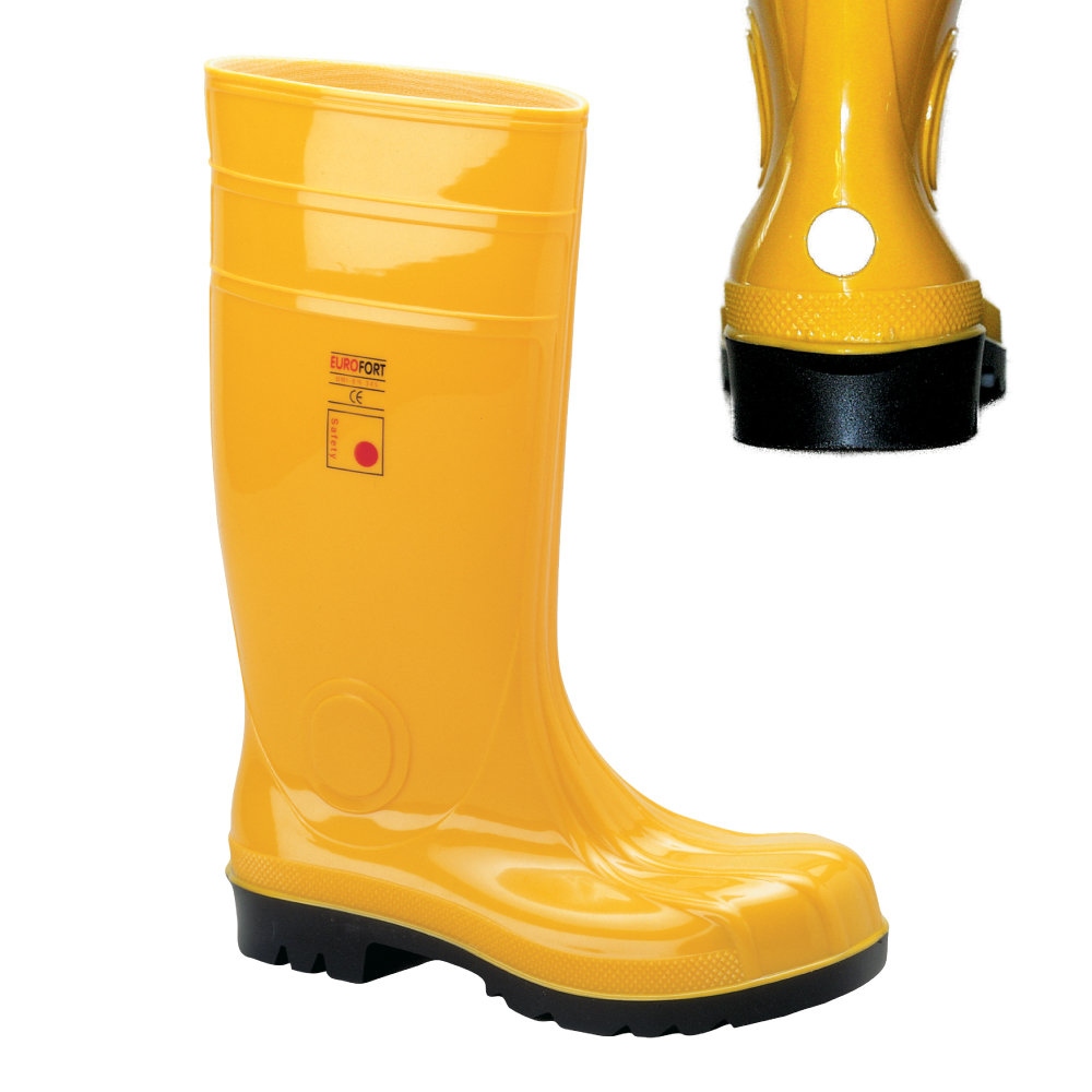 Steel toe PVC Work Gumboots antistatic yellow S5 37-48, Euromax 35361