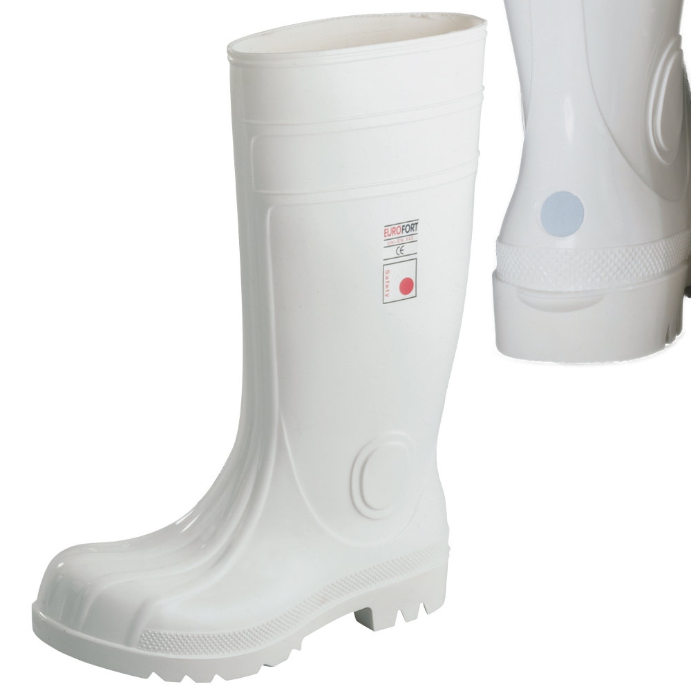 Steel toe Work Gumboots antistatic white 37-48 S4 SRC, Euromax 35470