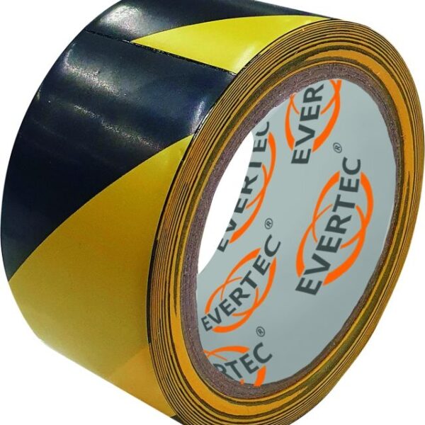 Evertec 8116 Self-Adhesive Hazard Tape Black and Yellow 50mm x 25m