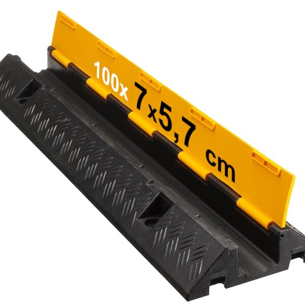 Heavy Duty Hose Protector Ramp 1 channel with lid 100x26x7cm, 3 tons