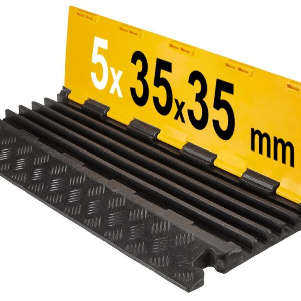 Evertec Heavy Duty 5 channel cable protectors rubber/PE 90x50x5cm, 15T