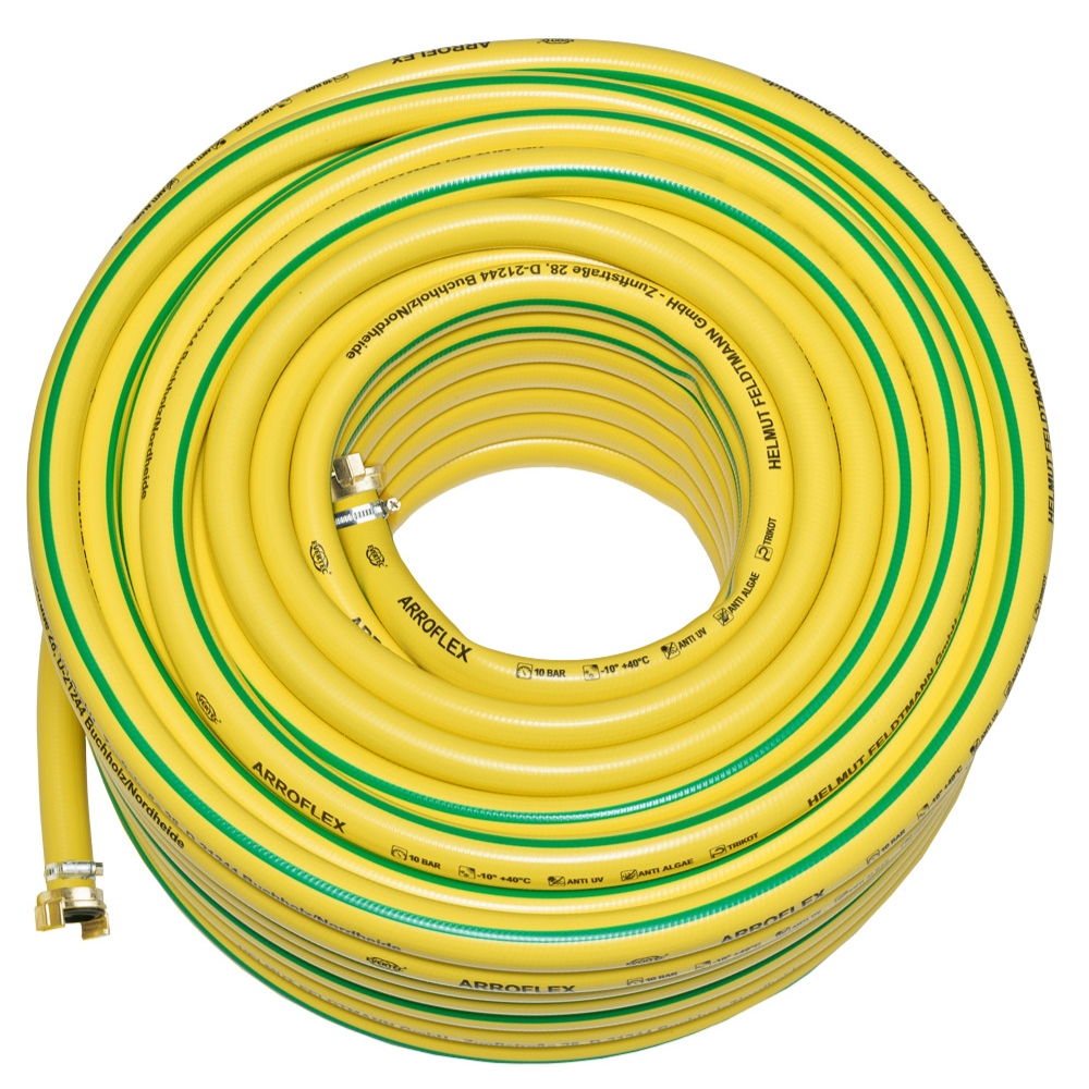 F-6321 Reinforced PVC garden water hose yellow 13mm(1/2'')/ 2.2mm/ 30m