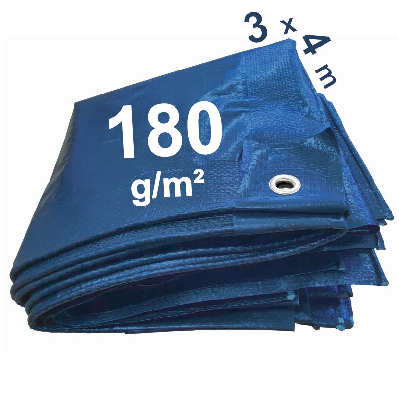 F-84332/3040 Blue PE-tarpaulin 180g/m² 3m x 4m