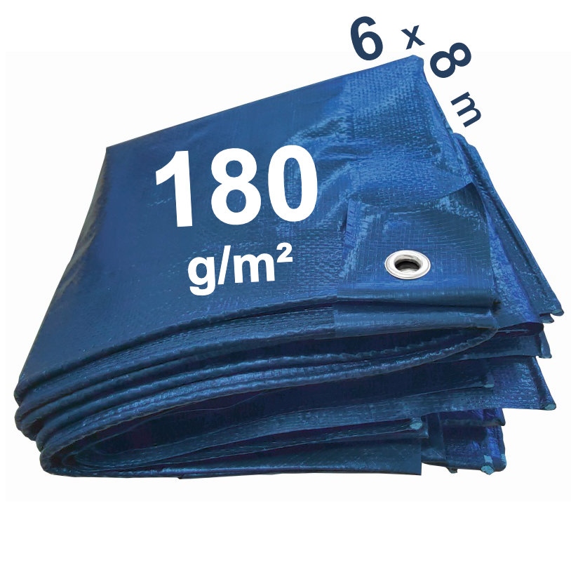 F-84332/6080 Blue PE-tarpaulin 180g/m² 6m x 8m