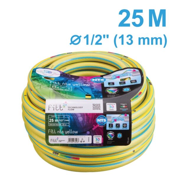 Fitt NTS PVC Garden Hose 1/2 inch, 25m – ready-to-use with couplings