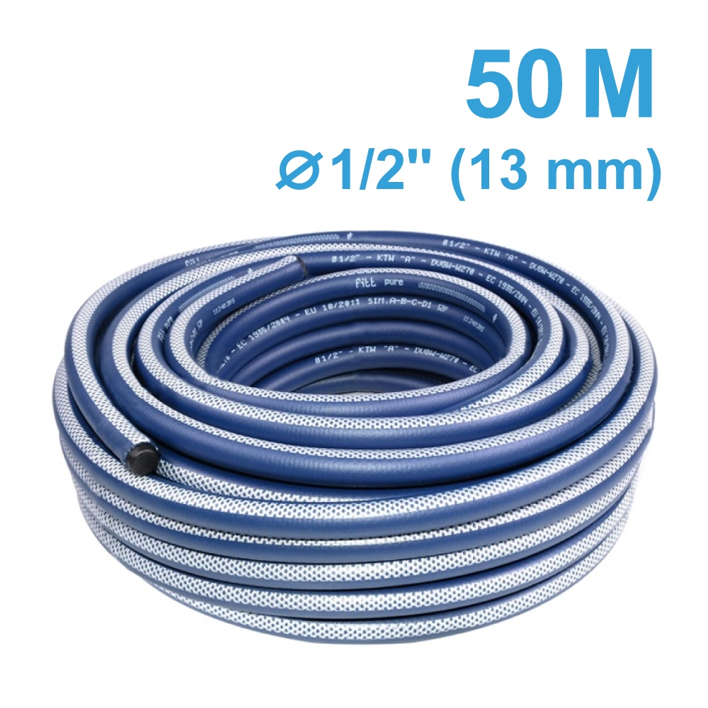 Fitt PURE Drinking Water Hose TPE, food grade certified, 1/2 inch, 50m