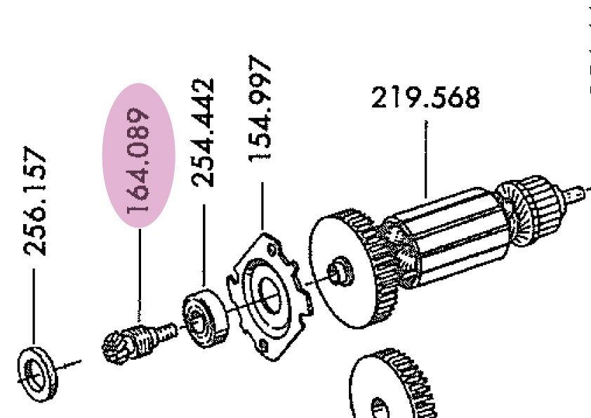 FLEX 164.089 Pinion MZ0,6x6 L1503 - original spare part