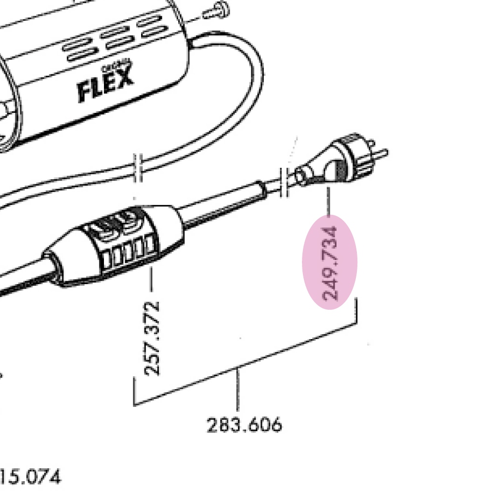 FLEX 249.734 Cable with plug - original spare part