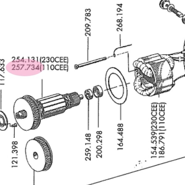 Flex 257.734 Armature 110V - original spare part