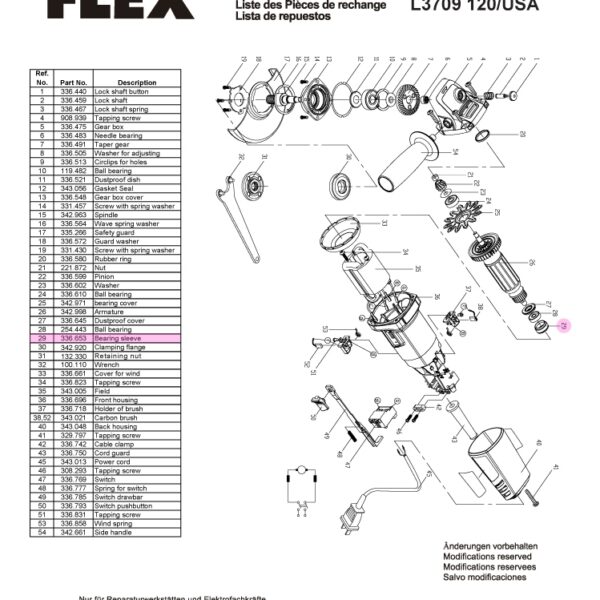 Flex 336.653 Bearing ring for L3709