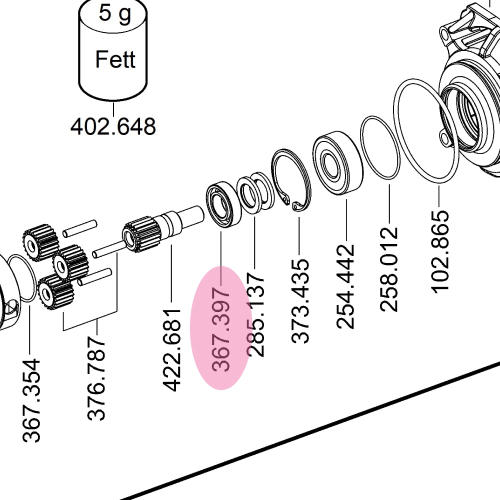Flex 367.397 Ball bearing - original spare part