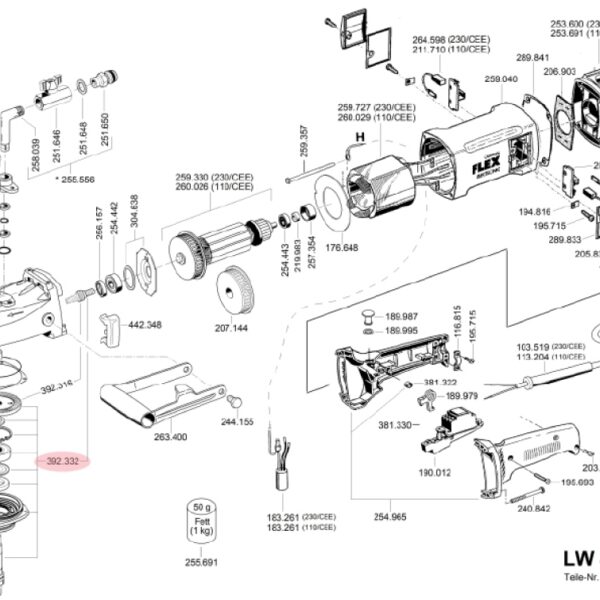 Flex 392.332 Repair set LW802 - F Riz + GWmont