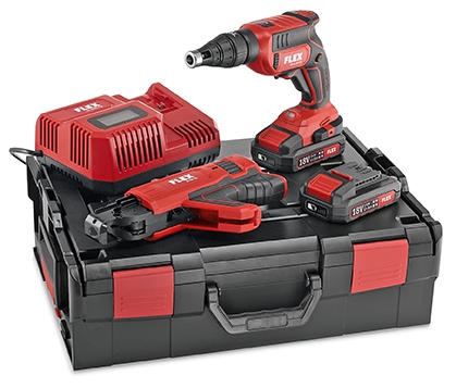 Flex 466.824 Cordless drywall screwdriver 18,0 V with screw magazine attachment DW 45 18.0-EC M/2.5 Set