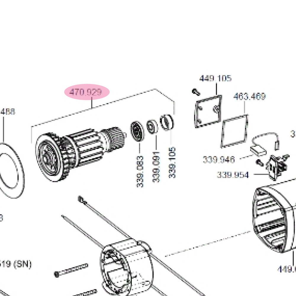 Flex 470.929 Armature 230 CEE LW1202 - original spare part