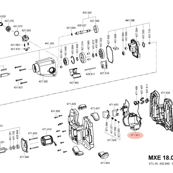 Flex 471.461 Electronics for cordless mixer MXE18.0-EC
