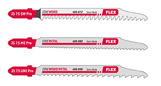 Flex 490.008 Jigsaw blade set for wood, metal, dismantling pack of 3