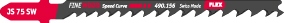 Flex 490.156 Jigsaw blades for contour cuts in wood JS 75 SW pack of 5