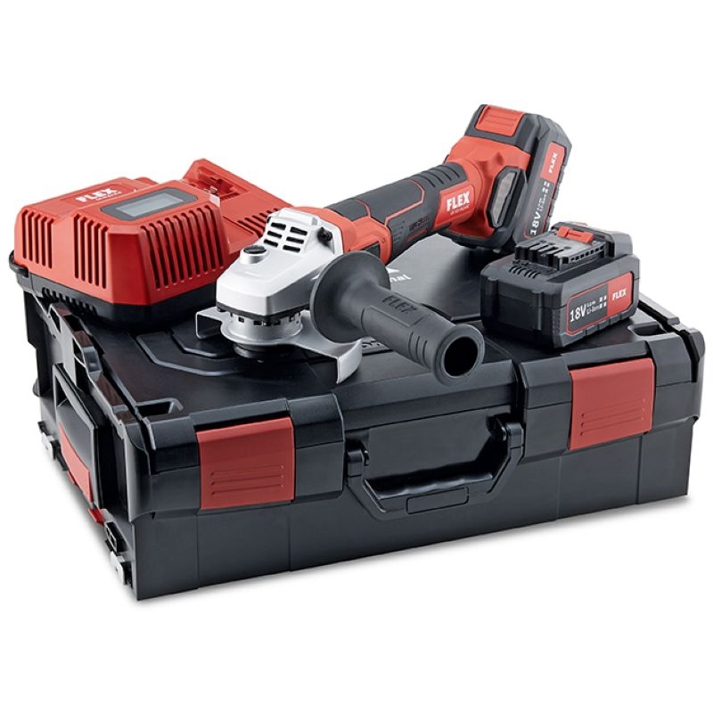 Flex 499.331 Cordless angle grinder set charger 2 batteries L-BOXX